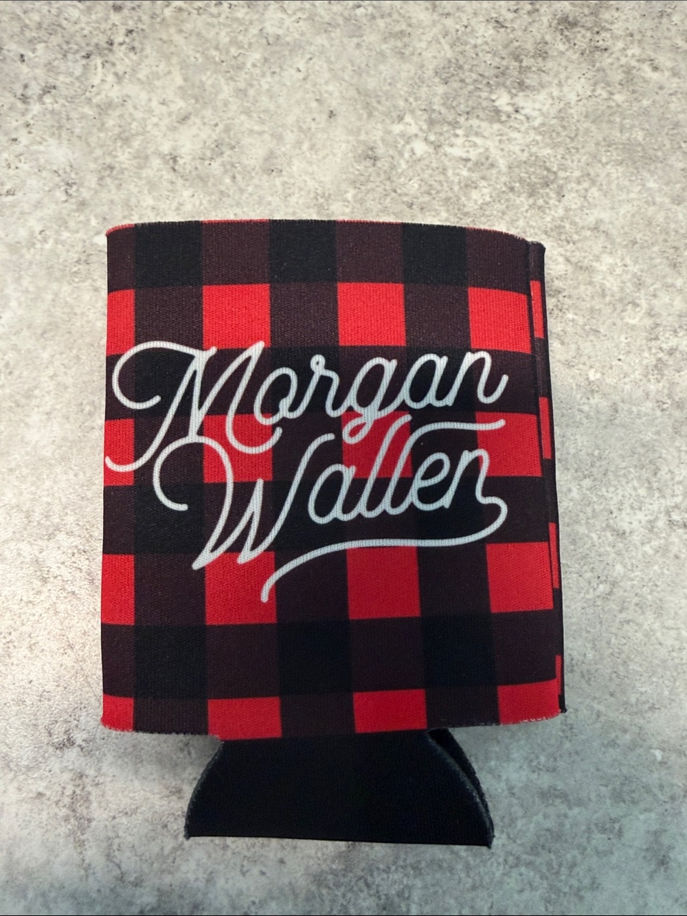 Morgan Wallen “Beer Don’t” Buffalo Plaid Koozie | Official Tour Merch |